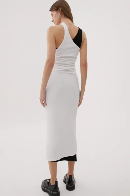 Misha Urban -AGLAE MIDI DRESS (IVORY & BLACK)