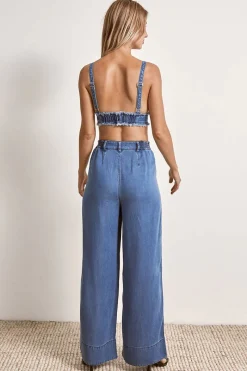 Mon Renn MØN RENN - ODYSSEY CROP (DENIM)