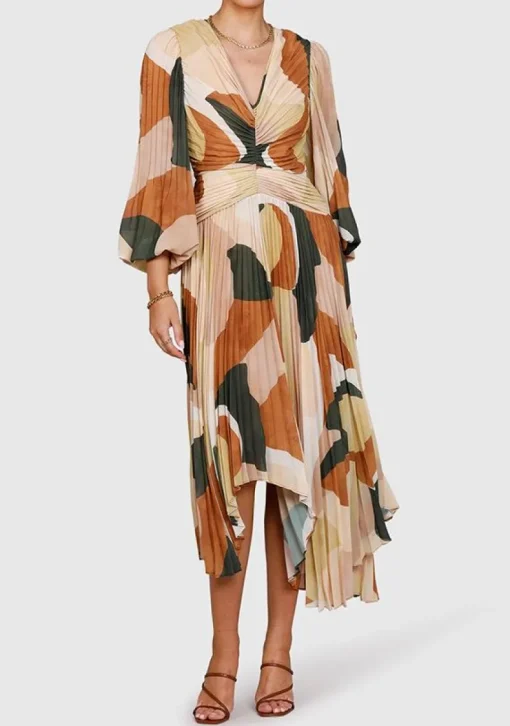 Ministry of Style MNISTRY OF STYLE - Retro Resort Pleated Midi Dress FINAL SALE