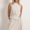 Mon Renn - ILLUSION MINI DRESS (NATURAL STRIPE)
