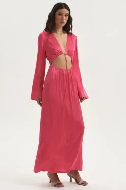 Ownley - Lilith Drawstring Cut Out Dress (Hot Pink)