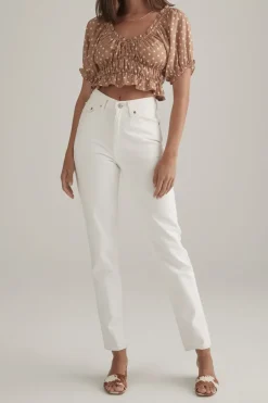 Women Ownley - The Abby Top (Tan Polka)