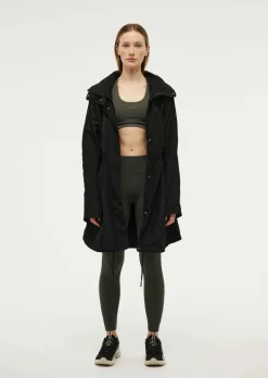 Women PE Nation - MID LENGTH MAN DOWN JACKET (BLACK)