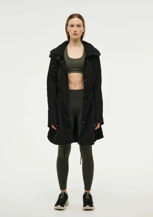 Women PE Nation - MID LENGTH MAN DOWN JACKET (BLACK)