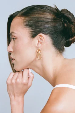 Women Porter Jewellery - BONES HOOPS (GOLD)