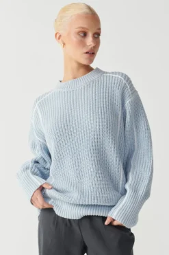 RAEF The Label - MYLAH OVERSIZED CREW KNIT (SKY)