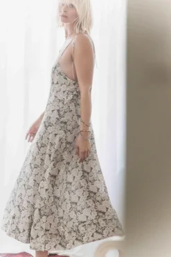 SOLEILUNA - Silk Annalise Midi Dress (Vintage Bloom)