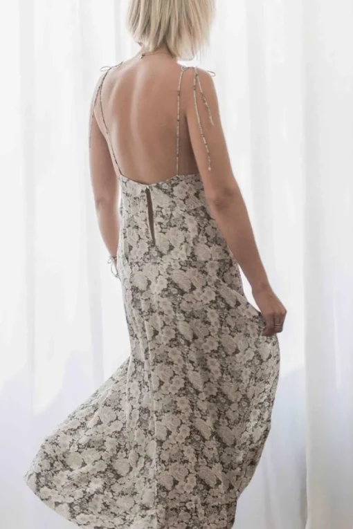 SOLEILUNA - Silk Annalise Midi Dress (Vintage Bloom)