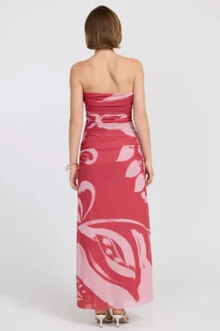 Sovere Studio SOVERE / STUDIO - FLORA STRAPLESS DRESS (HIBISCUS)