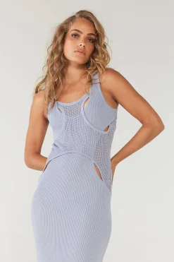 Sovere Studio SOVERE / STUDIO - Intrepid Reversible Knit Dress (Blue Ice) FINAL SALE