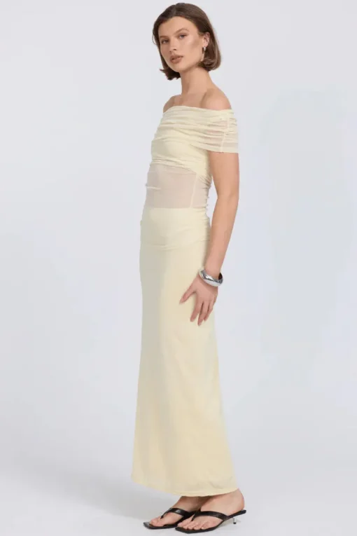 Sovere Studio SOVERE / STUDIO - RISE MESH SLEEVELESS DRESS (BUTTERMILK)