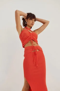 Sovere Studio SOVERE / STUDIO -ALLURE KNIT TOP (SOLAR RED)
