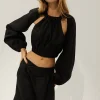 Sovere Studio - Depart Removable Sleeve Blouse (Noir) FINAL SALE