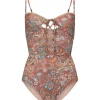 Women Spell AND THE GYPSY COLLECTIVE - MOJAVE LILY LACE UP ONE PIECE (AMBER)