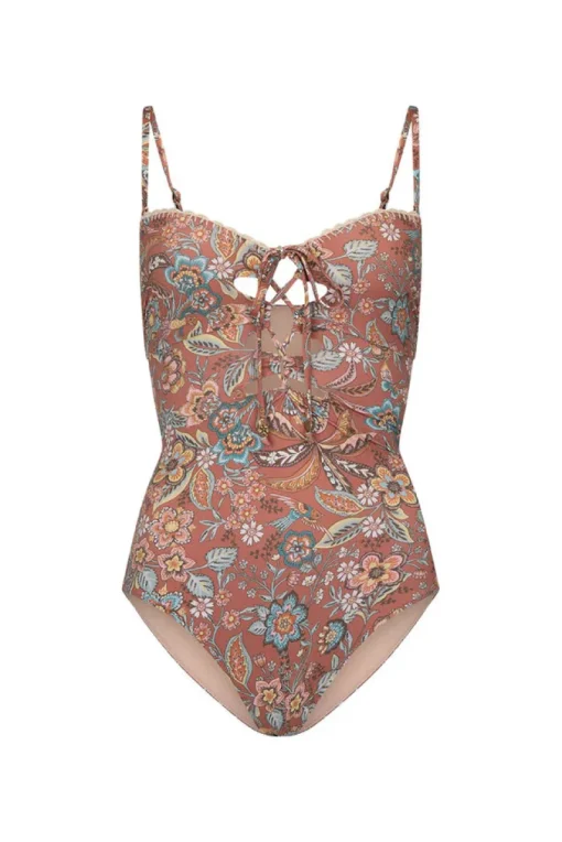Women Spell AND THE GYPSY COLLECTIVE - MOJAVE LILY LACE UP ONE PIECE (AMBER)