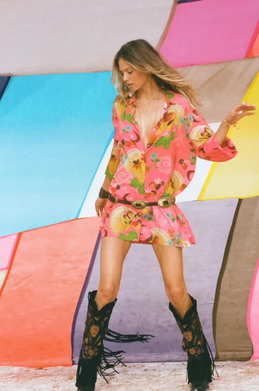 Spell AND THE GYPSY COLLECTIVE - LIBERTINE SHIRT DRESS (CAYENNE)