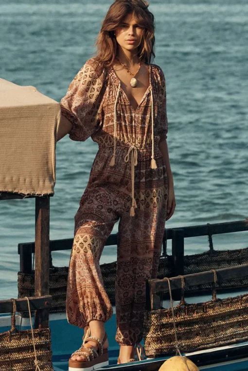 Women Spell AND THE GYPSY COLLECTIVE - LOVERS BEACH JUMPSUIT (MAUVE)