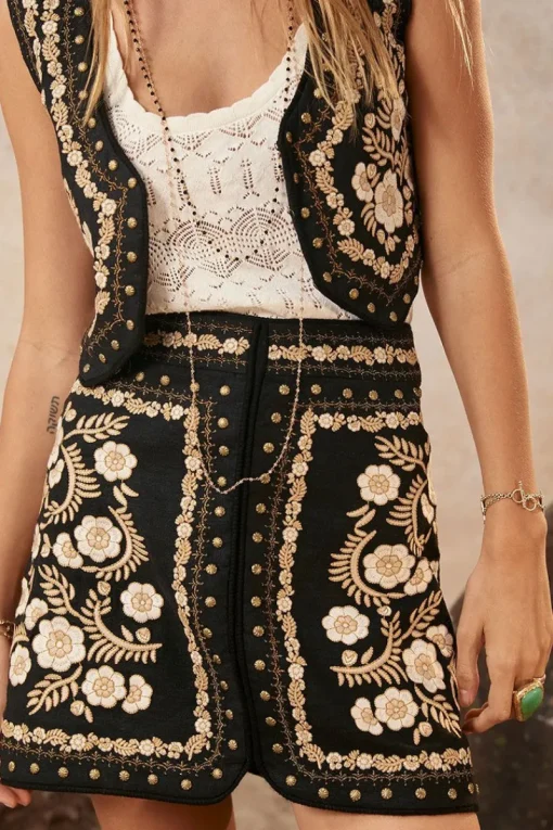 Spell AND THE GYPSY COLLECTIVE - REMI MINI SKIRT (MIDNIGHT)