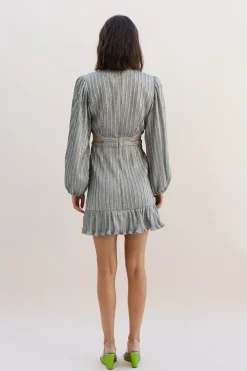 Suboo - Ana Balloon Sleeve Mini Dress (Silver)