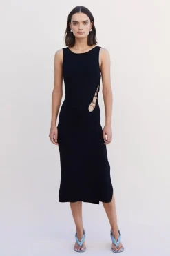 Suboo - Dylan Ring Side Knit Midi Dress (Black)