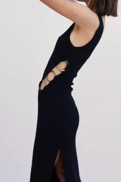 Suboo - Dylan Ring Side Knit Midi Dress (Black)