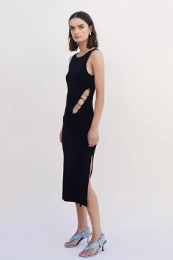 Suboo - Dylan Ring Side Knit Midi Dress (Black)