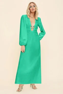 Suboo - Elodie Long Sleeve Keyhole Front Maxi Dress