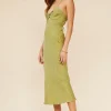 Suboo - Georgia Twist Front Slip Dress (Moss)