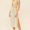 Suboo - Luella Halter Cut out Midi Dress (Luella Stripe)