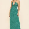 Suboo - Stella Tie Neck Detail Midi Dress (Green Paisley)