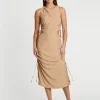 Suboo - The Liz Rouched Midi Tank Dress (Gold)