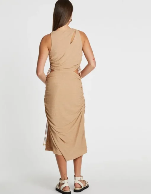 Suboo - The Liz Rouched Midi Tank Dress (Gold)