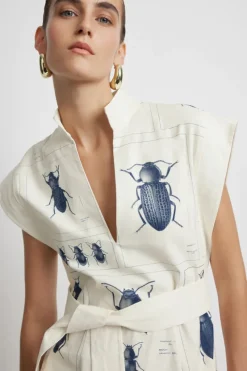 SUNSET LOVER - BOWSHALL COLUMN DRESS (BEETLE PRINT)