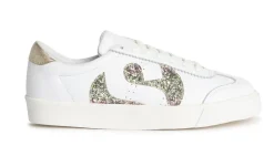 Women Superga - 2843 Club S Comfort Leather Glitter (White Platinum)