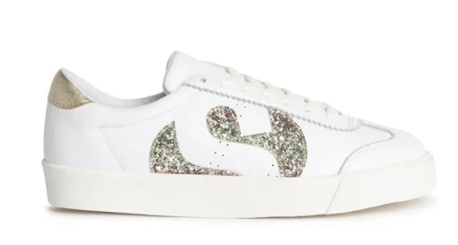 Women Superga - 2843 Club S Comfort Leather Glitter (White Platinum)