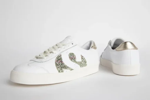 Women Superga - 2843 Club S Comfort Leather Glitter (White Platinum)