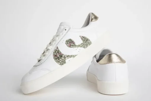 Women Superga - 2843 Club S Comfort Leather Glitter (White Platinum)
