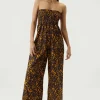 Women Third Form - Blur Out Shirred Strapless Jumpsuit (Orange Blur) FINAL SALE