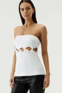 Third Form - Tie Down Strapless Top (Off White) FINAL SALE
