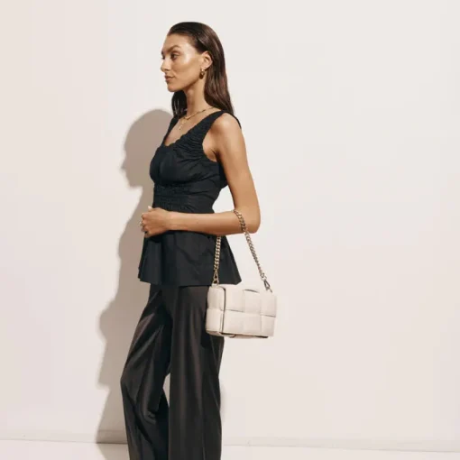 Women Vestirsi - MARGOT LEATHER WOVEN BAG (IVORY)